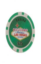 25 piece 115 grams las vegas chips green book cover